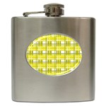 Yellow plaid pattern Hip Flask (6 oz)