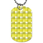 Yellow plaid pattern Dog Tag (Two Sides)