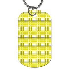 Yellow plaid pattern Dog Tag (Two Sides) from ArtsNow.com Back