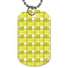 Yellow plaid pattern Dog Tag (Two Sides) from ArtsNow.com Back