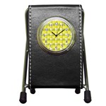 Yellow plaid pattern Pen Holder Desk Clocks