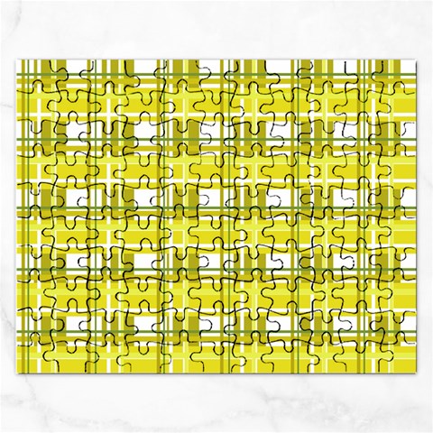 Yellow plaid pattern Rectangular Jigsaw Puzzl from ArtsNow.com Front