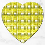 Yellow plaid pattern Jigsaw Puzzle (Heart)