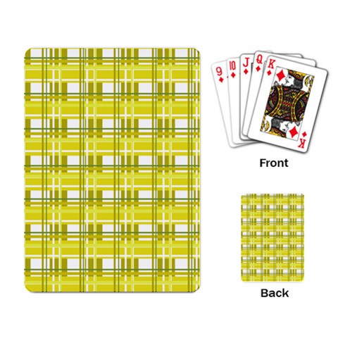 Yellow plaid pattern Playing Card from ArtsNow.com Back
