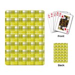 Yellow plaid pattern Playing Card