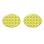 Yellow plaid pattern Cufflinks (Oval)