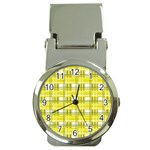 Yellow plaid pattern Money Clip Watches