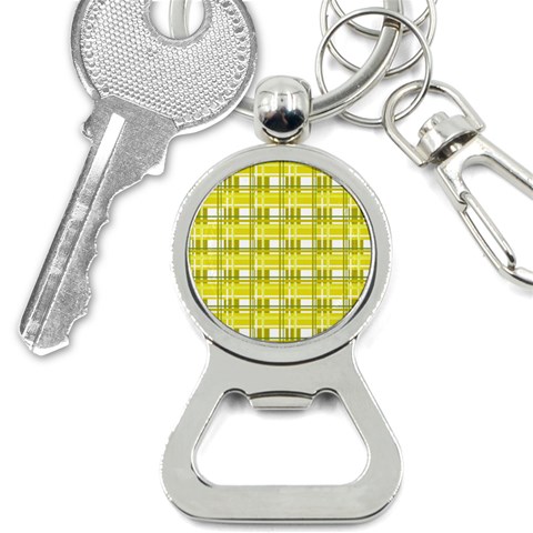 Yellow plaid pattern Button Necklaces from ArtsNow.com Front