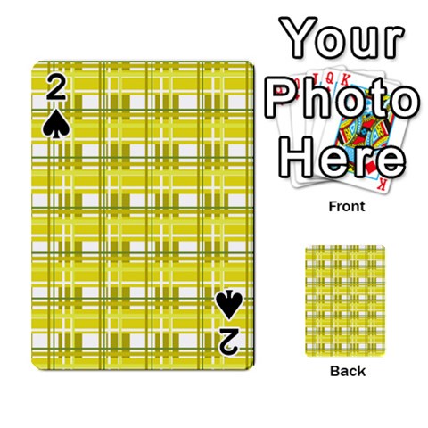 Yellow plaid pattern Playing Cards 54 Designs  from ArtsNow.com Front - Spade2