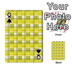 Queen Yellow plaid pattern Playing Cards 54 Designs  from ArtsNow.com Front - SpadeQ