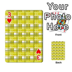 Yellow plaid pattern Playing Cards 54 Designs  from ArtsNow.com Front - Heart3