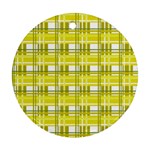 Yellow plaid pattern Round Ornament (Two Sides) 