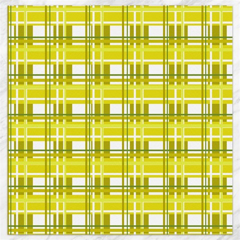 Yellow plaid pattern Canvas 12  x 12   from ArtsNow.com 11.4 x11.56  Canvas - 1