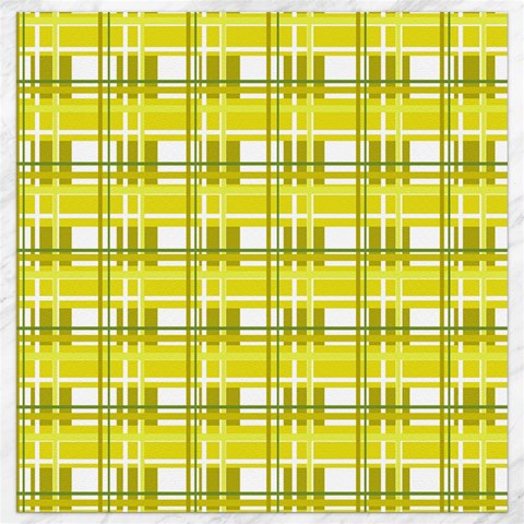 Yellow plaid pattern Canvas 16  x 16   from ArtsNow.com 15.2 x15.41  Canvas - 1