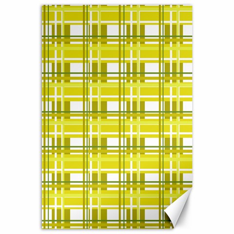 Yellow plaid pattern Canvas 24  x 36  from ArtsNow.com 23.35 x34.74  Canvas - 1