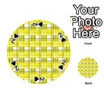 Yellow plaid pattern Playing Cards 54 (Round) 