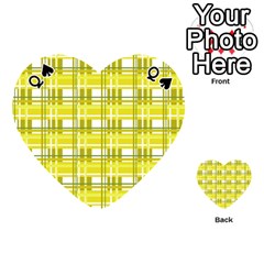 Queen Yellow plaid pattern Playing Cards 54 (Heart)  from ArtsNow.com Front - SpadeQ