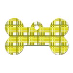 Yellow plaid pattern Dog Tag Bone (Two Sides)