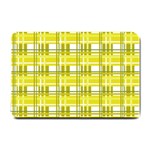 Yellow plaid pattern Small Doormat 
