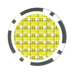 Yellow plaid pattern Poker Chip Card Guards from ArtsNow.com Front