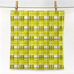 Yellow plaid pattern Face Towel