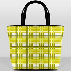 Yellow plaid pattern Bucket Bags from ArtsNow.com Back