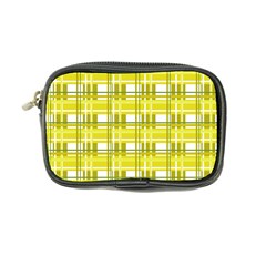 Yellow plaid pattern Coin Purse from ArtsNow.com Front