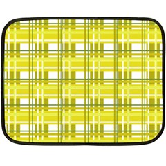 Yellow plaid pattern Double Sided Fleece Blanket (Mini)  from ArtsNow.com 35 x27  Blanket Front