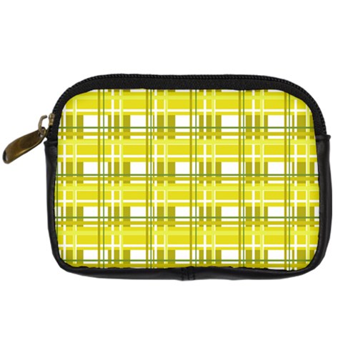 Yellow plaid pattern Digital Camera Cases from ArtsNow.com Front