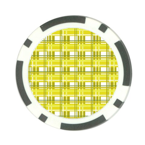 Yellow plaid pattern Poker Chip Card Guards (10 pack)  from ArtsNow.com Front