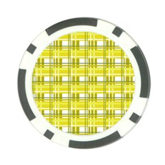 Yellow plaid pattern Poker Chip Card Guards (10 pack)  from ArtsNow.com Back