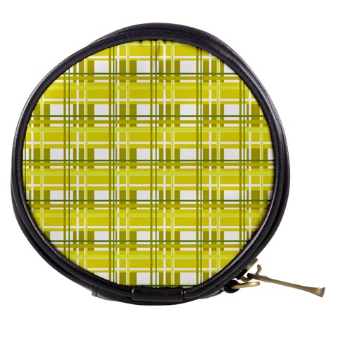 Yellow plaid pattern Mini Makeup Bags from ArtsNow.com Front