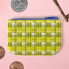 Yellow plaid pattern Mini Coin Purses from ArtsNow.com Back