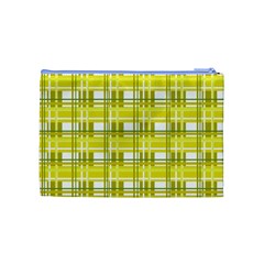 Yellow plaid pattern Cosmetic Bag (Medium)  from ArtsNow.com Back