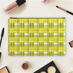 Yellow plaid pattern Cosmetic Bag (Large) 