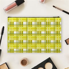 Yellow plaid pattern Cosmetic Bag (Large)  from ArtsNow.com Back