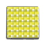 Yellow plaid pattern Memory Card Reader (Square)