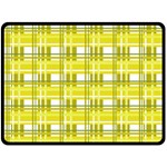 Yellow plaid pattern Fleece Blanket (Large) 