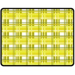 Yellow plaid pattern Fleece Blanket (Medium) 