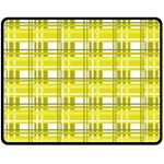 Yellow plaid pattern Fleece Blanket (Medium) 