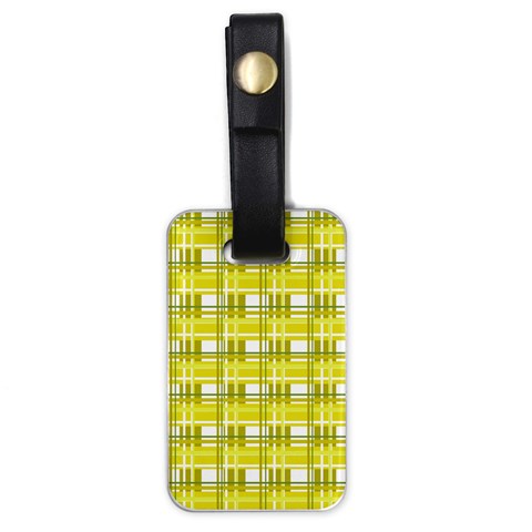 Yellow plaid pattern Luggage Tags (One Side)  from ArtsNow.com Front