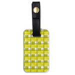 Yellow plaid pattern Luggage Tags (One Side) 