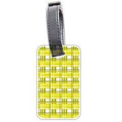 Yellow plaid pattern Luggage Tags (Two Sides) from ArtsNow.com Front