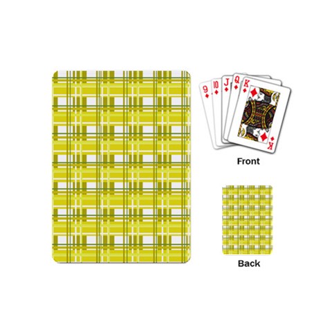 Yellow plaid pattern Playing Cards (Mini)  from ArtsNow.com Back