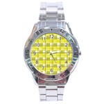 Yellow plaid pattern Stainless Steel Analogue Watch