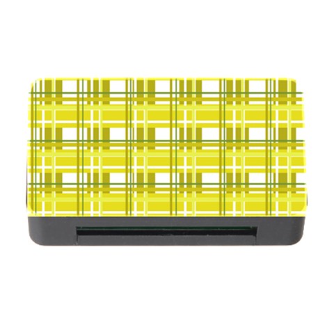 Yellow plaid pattern Memory Card Reader with CF from ArtsNow.com Front