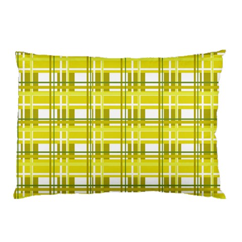 Yellow plaid pattern Pillow Case (Two Sides) from ArtsNow.com Back