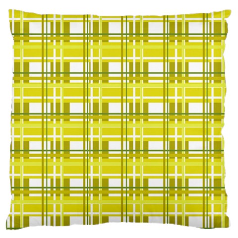 Yellow plaid pattern Large Cushion Case (Two Sides) from ArtsNow.com Front