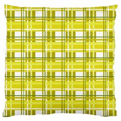 Yellow plaid pattern Large Cushion Case (Two Sides) from ArtsNow.com Front