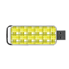 Yellow plaid pattern Portable USB Flash (Two Sides) from ArtsNow.com Front